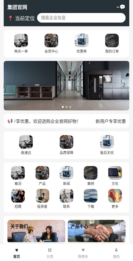企业官网 · 经典商城 模板预览